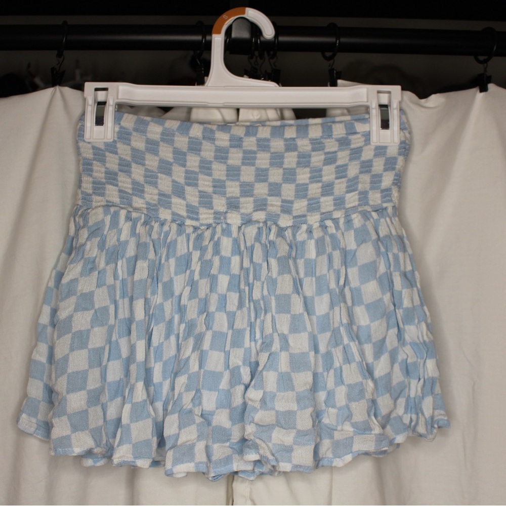 Jolie & Joy blue/white checkered skirt
